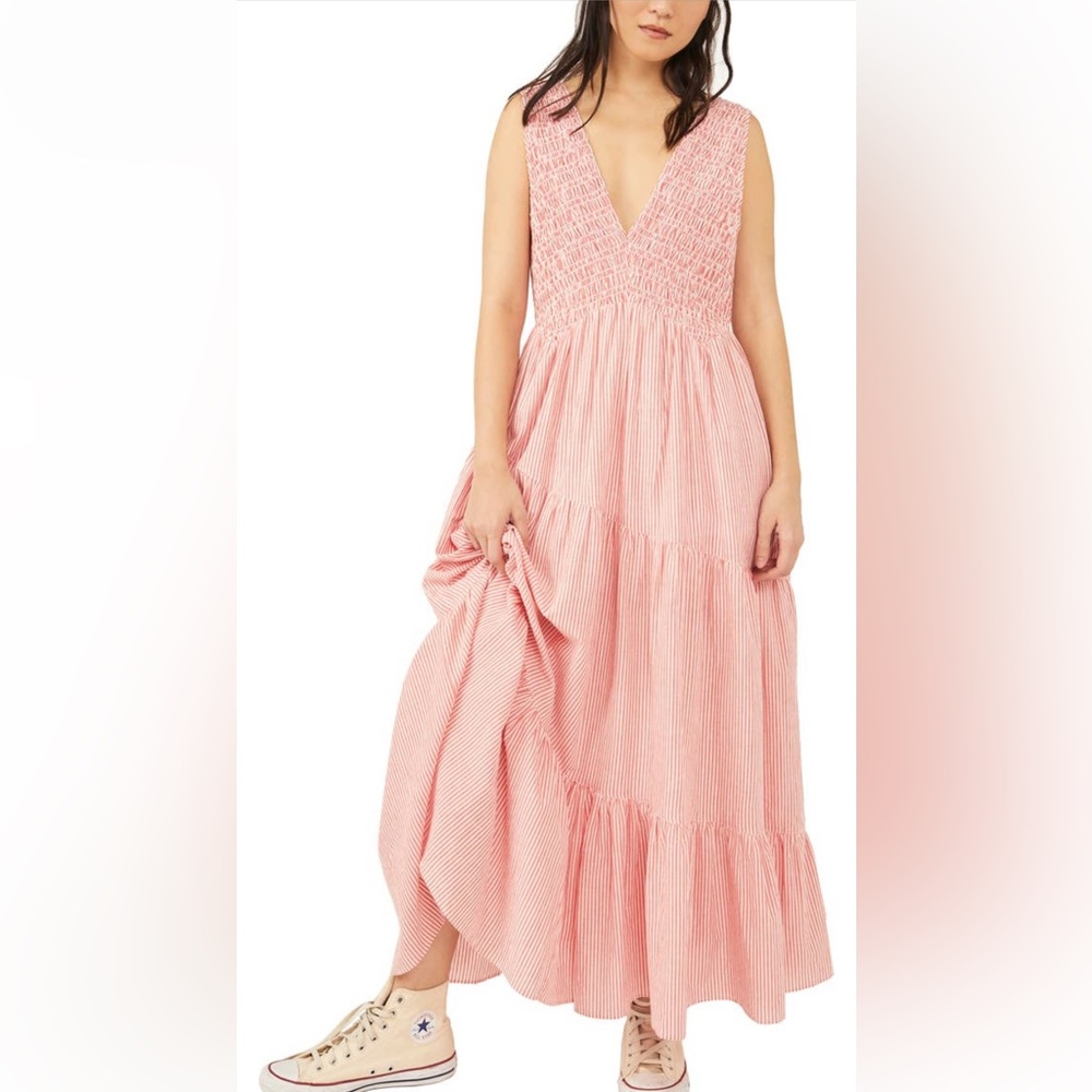 Free People Red/White Maxi Dress